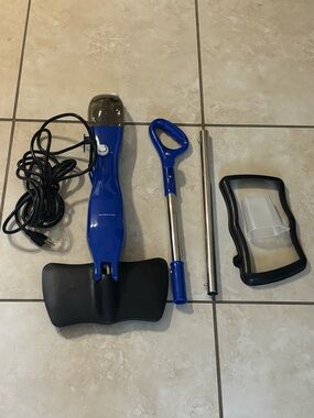 Handheld Blue Electric Floor Cleaner - Corded Steam Scrubber
